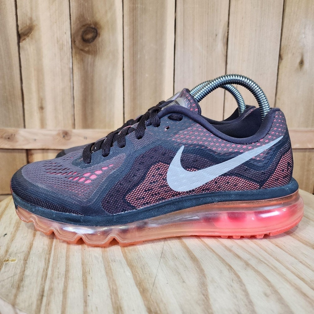 Nike Air Max 2014 Shoes Womens 8 Black Pink Mesh Running Sneakers 621078-200